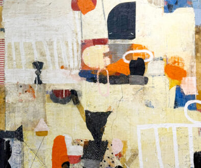 "Dialog: perpetual; realm" by Sammy Peters (c) - 48"h x 48"w - oil, wax, mixed media on canvas