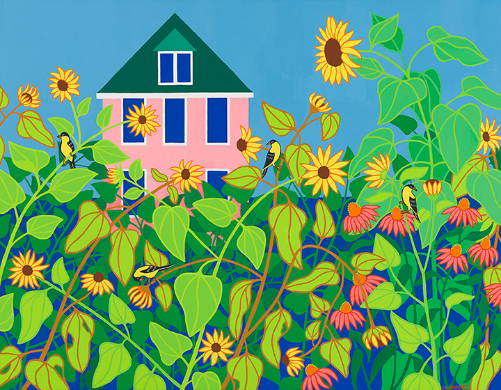 "My Garden View" by Susan Baker Chambers (c) - 28"h x 36"w - acrylic on canvas