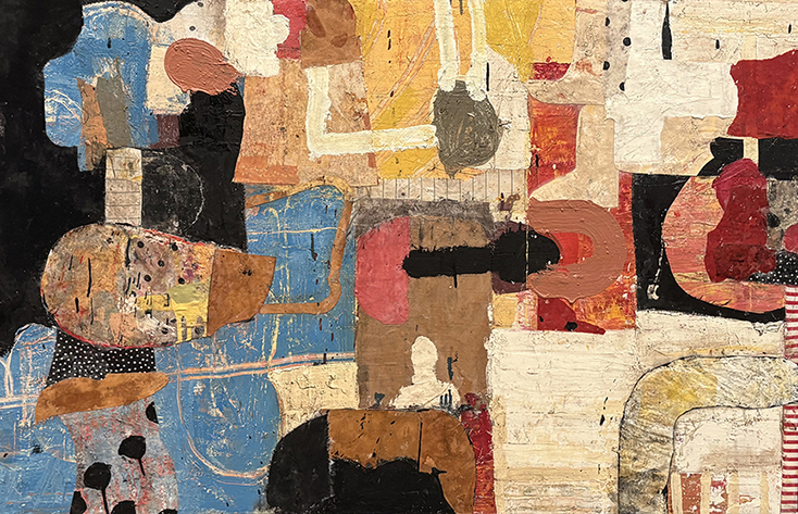 "Obscured: vital; revelation II" by Sammy Peters (c) - 30"h x 48"w - oil, wax, mixed media on canvas