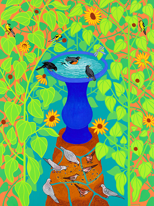 "Summer Sanctuary" by Susan Baker Chambers (c) - 40"h x 30"w - acrylic on canvas