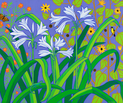 "Consider the Lilies" by Susan Baker Chambers (c) - 28"h x 36"w - acrylic on canvas