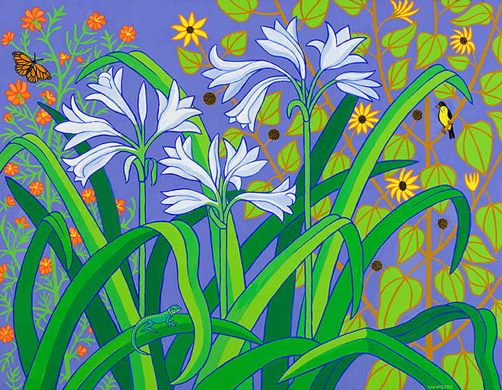 "Consider the Lilies" by Susan Baker Chambers (c) - 28"h x 36"w - acrylic on canvas