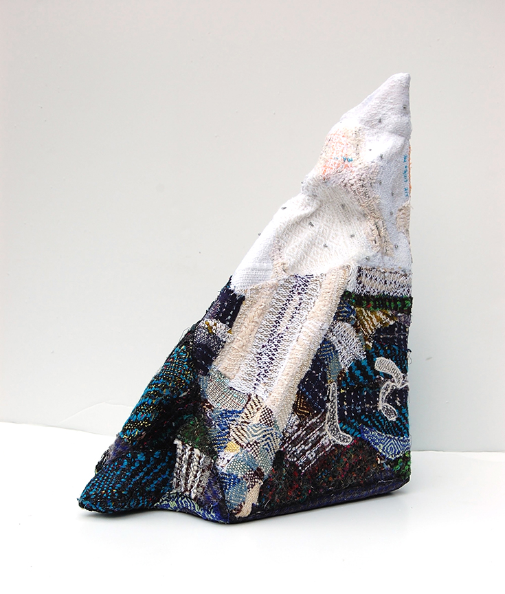 "Lifted Lithium" by Deborah Kuster (c) - 19"h x 17"w x 9"d - handwoven textiles, styrofoam, embroidery thread