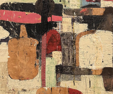 "Obscured: vital; revelation I" by Sammy Peters (c) - 40"h x 30"w - oil, wax, mixed media on canvas
