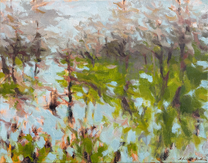 "Holding Space" by Dolores Justus Reuther (c) - 11"h x 14"w - oil on canvas
