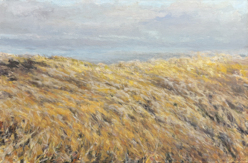 "Windswept Field" by Dolores Justus Reuther (c) - 24"h x 36"w - oil on canvas